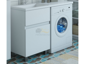 Тумба с раковиной Dallas Luxe 1200 напольная 2 ящика левая