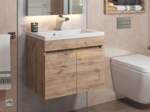 Тумба с раковиной Uperwood Eva Крафт Табачный 50 см