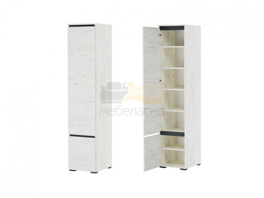 Пенал 2СП Гретта дуб крафт белый/антрацит