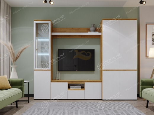 Гостиная Гретта дуб крафт золотой/белый