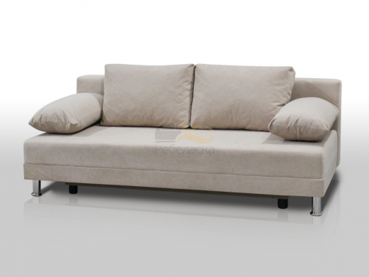 Диван Комфорт без подлокотников 4 подушки микровелюр бежевый